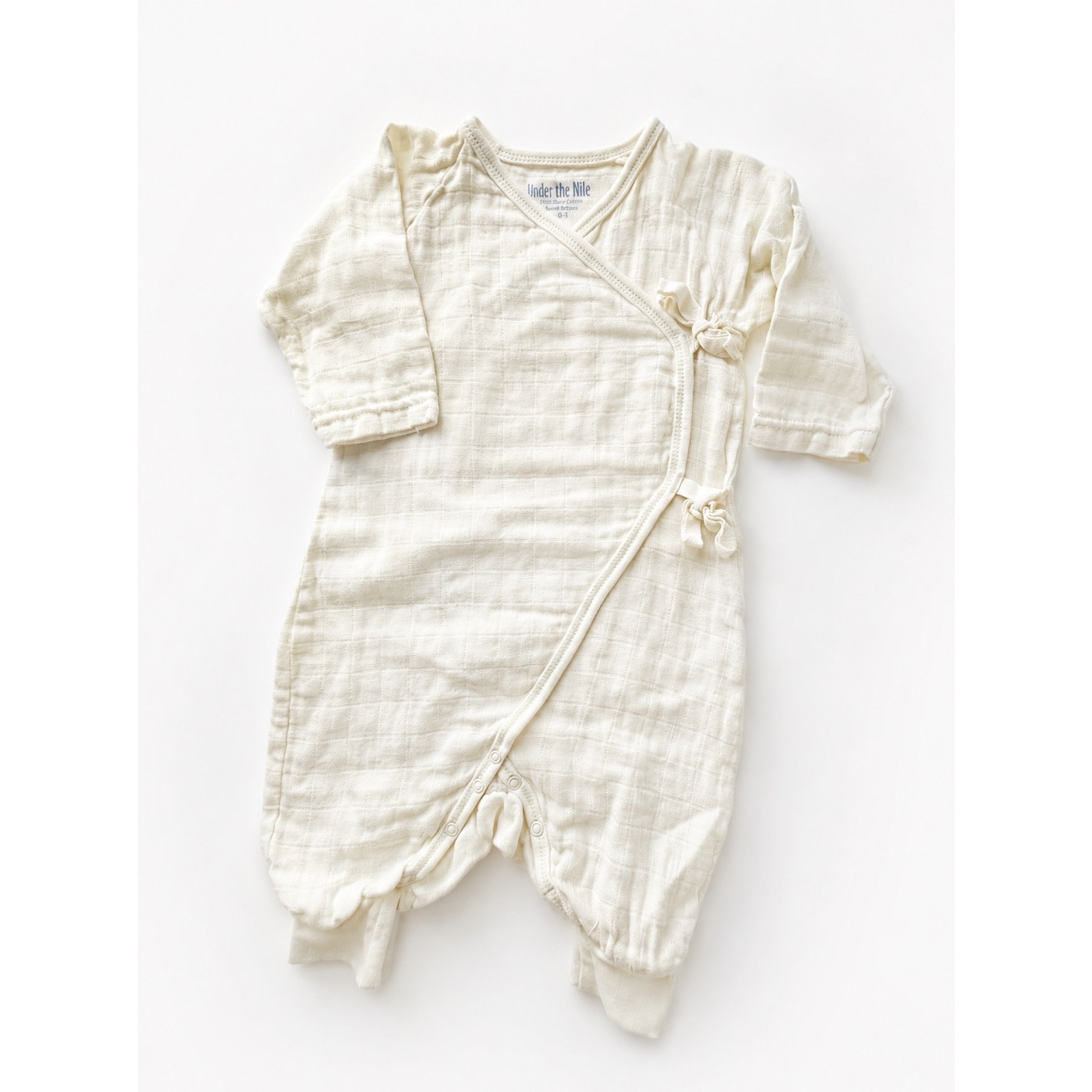Under The Nile Organic Cotton Baby Kimono Romper 36 Months Cream Never Worn — image 7 of 8